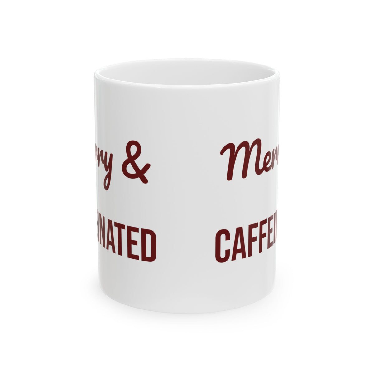 Christmas Coffee Mug Merry And Caffeinated For Coffee Lovers
