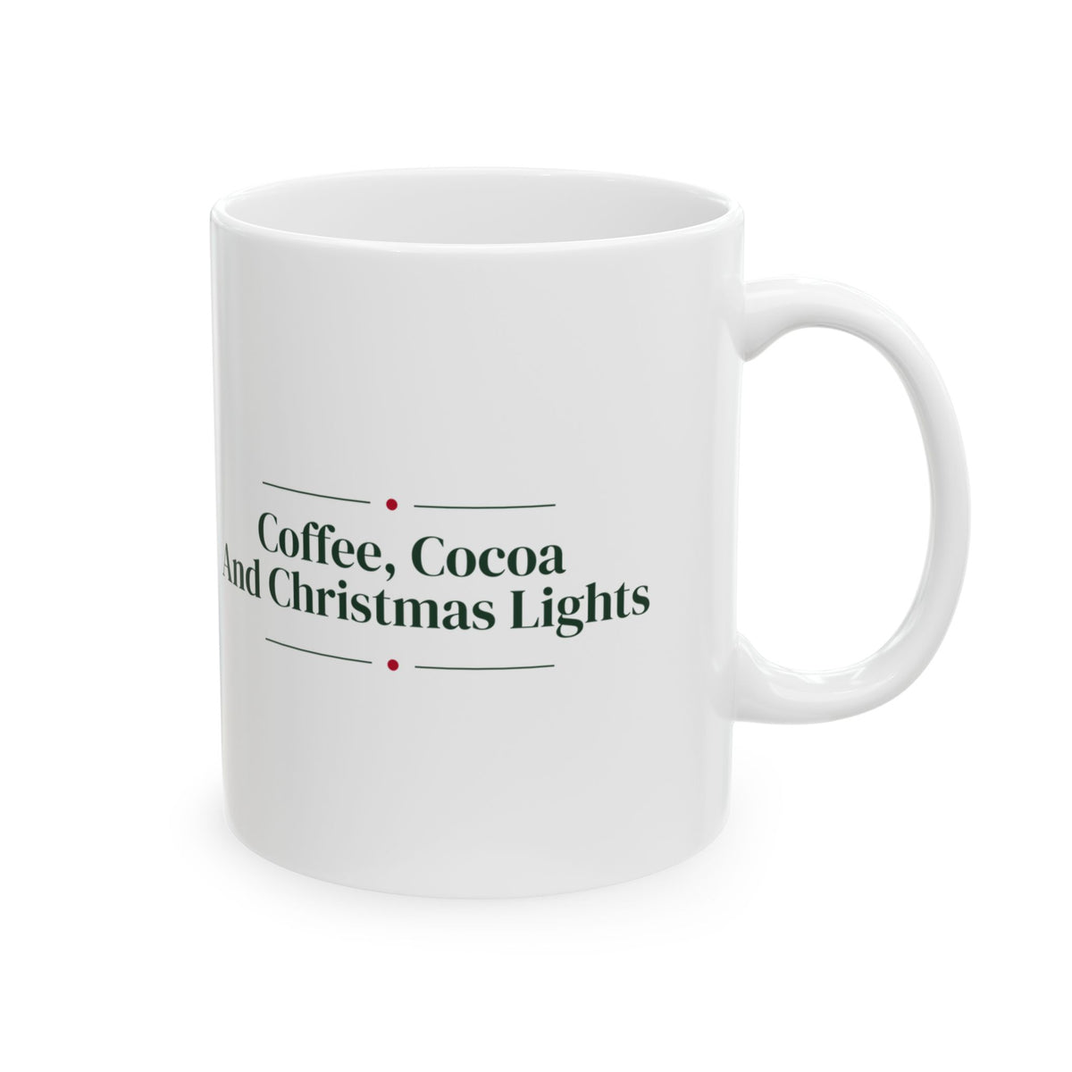 Christmas Coffee Mug Coffee Cocoa And Christmas Lights Cozy Mug