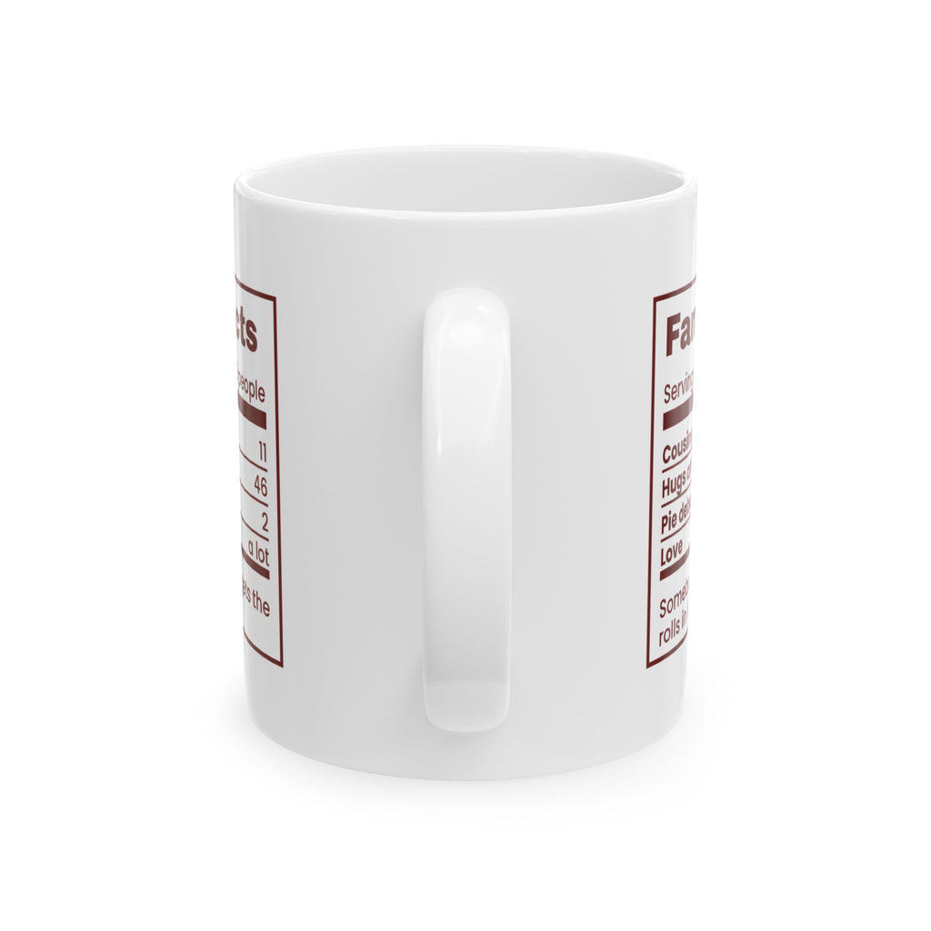 Funny Christmas Family Coffee Mug Family Facts Nutrition Label
