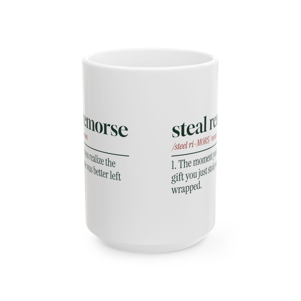 Funny White Elephant Coffee Mug Steal Remorse Dictionary Definition