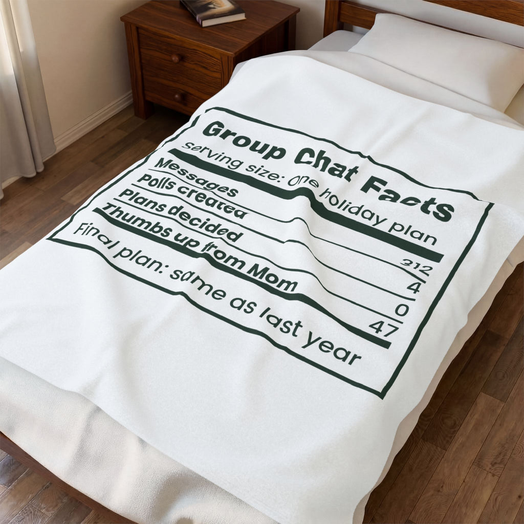 Funny Christmas Family Throw Blanket Group Chat Facts Nutrition Label