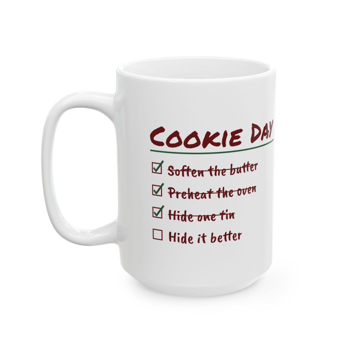 Funny Christmas Cookie Baking Coffee Mug Hide One Tin Checklist