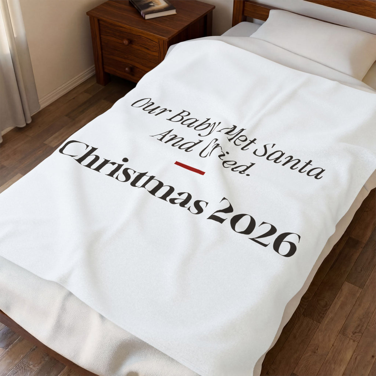 Funny Baby First Christmas Throw Blanket Our Baby Met Santa And Cried