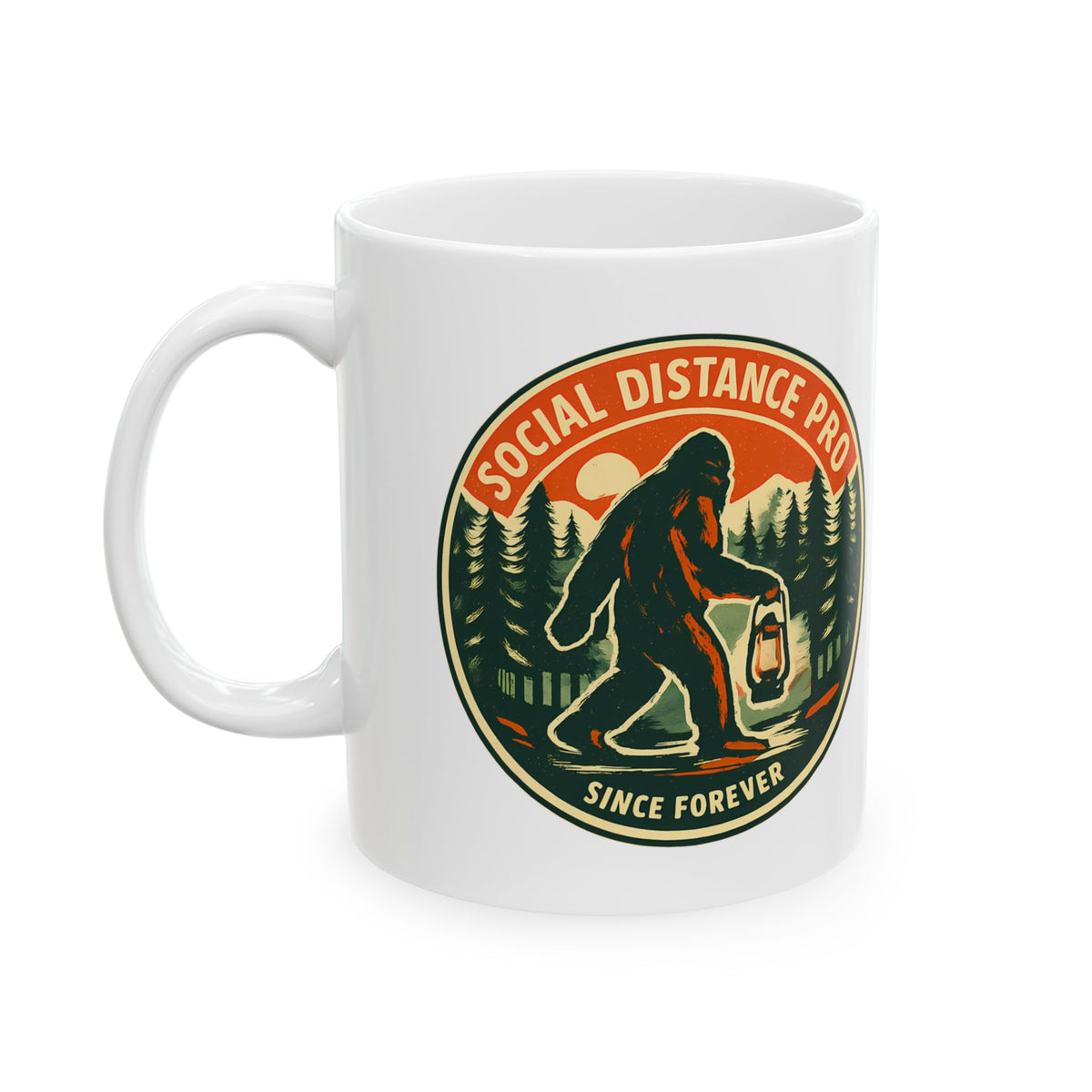 Social Distance Pro Since Forever Funny Vintage Bigfoot Coffee Mug