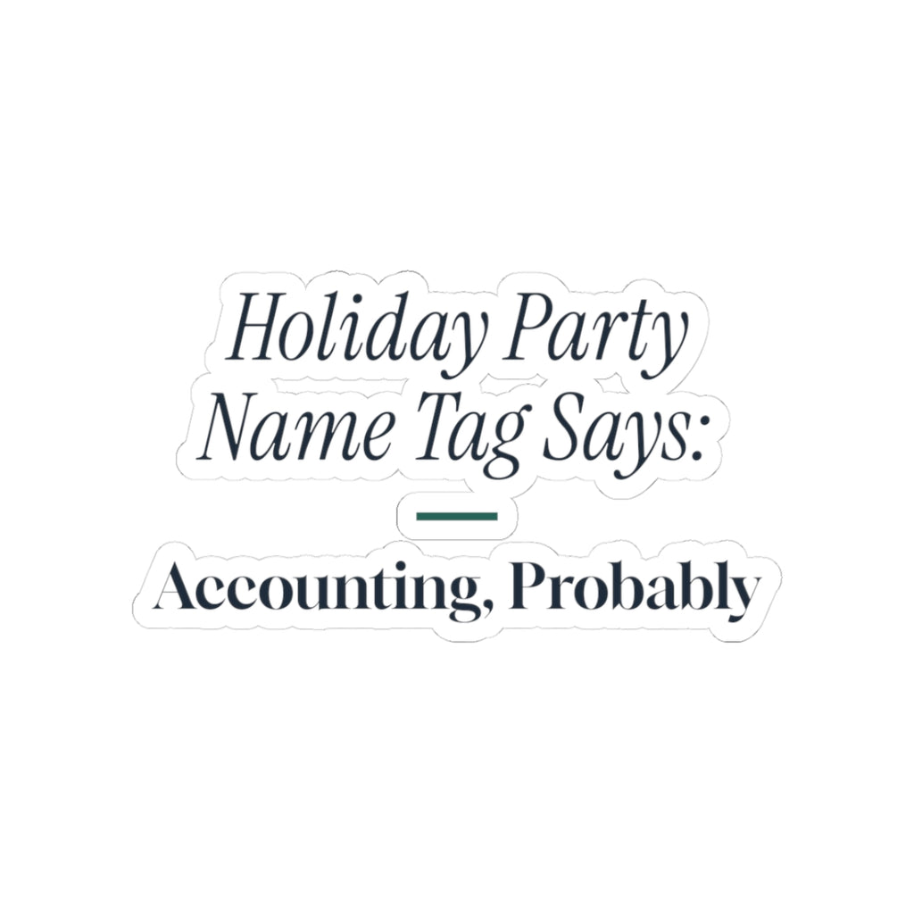 Funny Office Christmas Sticker Holiday Party Name Tag Accounting