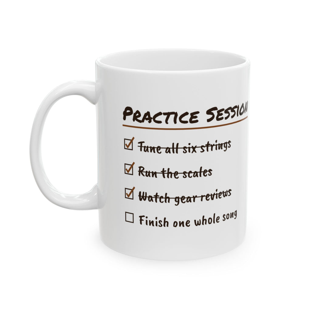 Funny Guitar Player Coffee Mug Practice Session Checklist