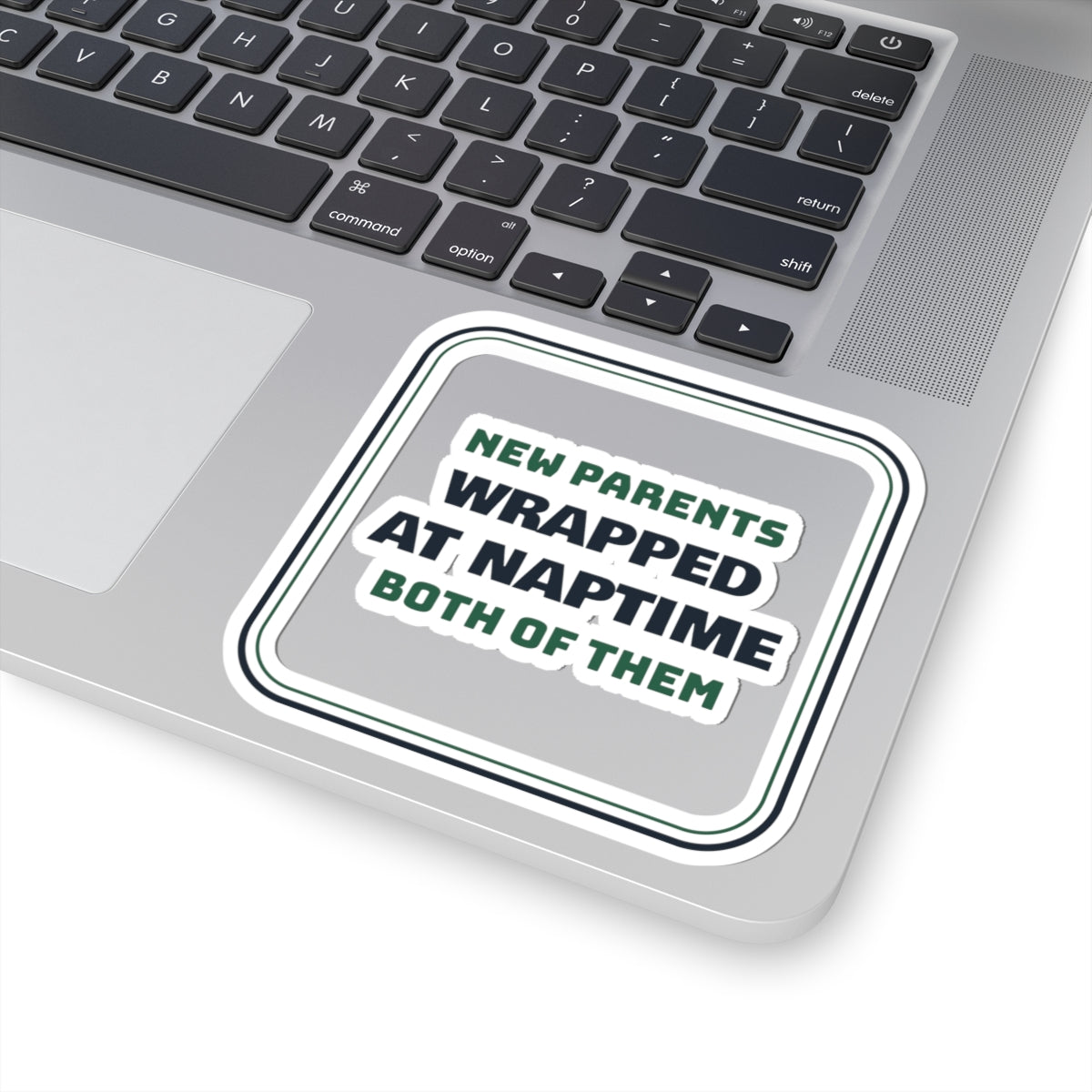 Funny New Parents Christmas Sticker Wrapped At Naptime