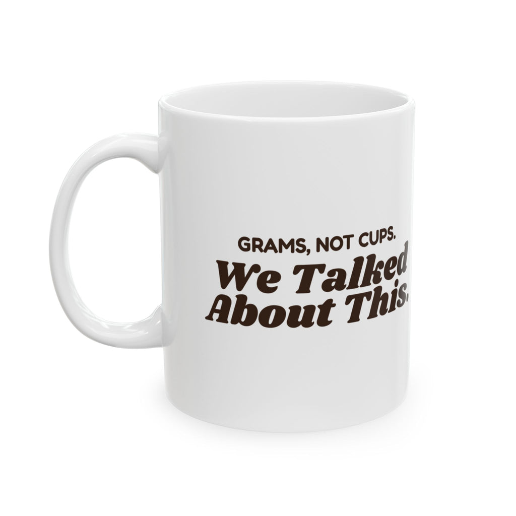 Retro Baking Coffee Mug Grams Not Cups Funny Kitchen Scale Baker