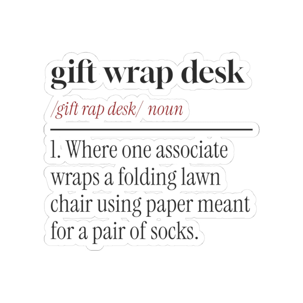 Funny Christmas Retail Sticker Gift Wrap Desk Dictionary Definition