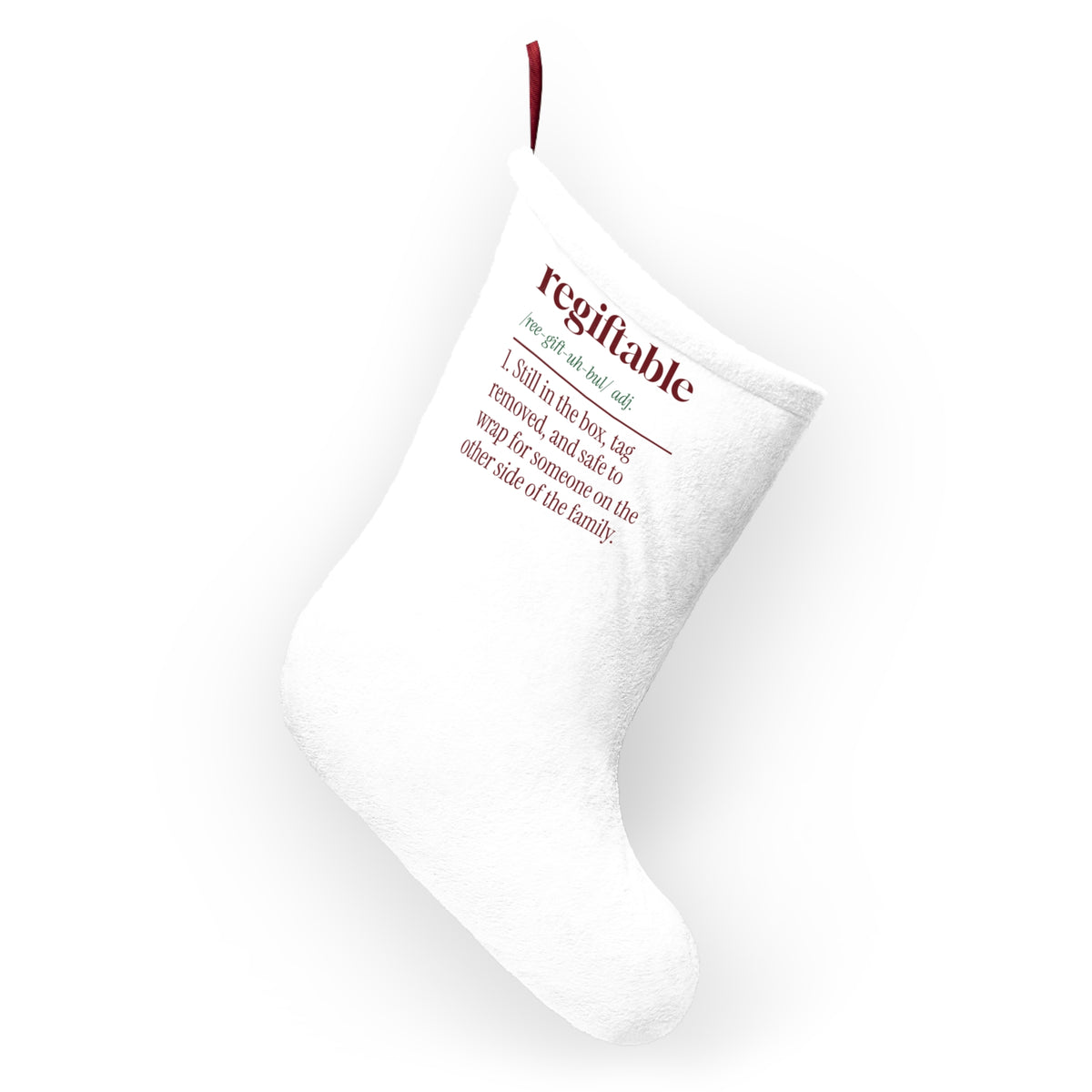 Funny Christmas Stocking Regiftable Definition Still In The Box