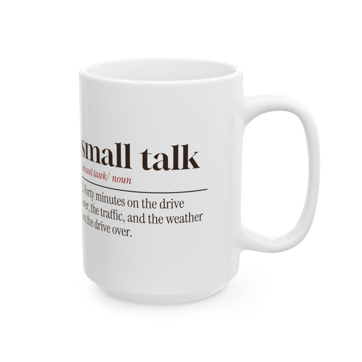 Funny Introvert Christmas Coffee Mug Small Talk Dictionary Definition