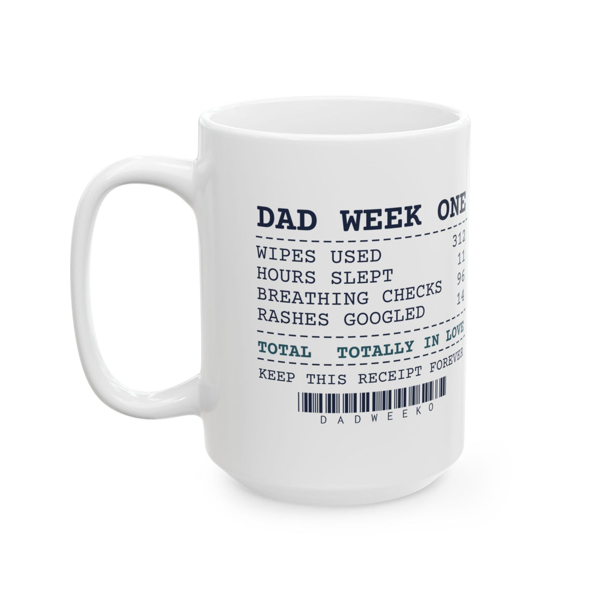 Funny New Dad Coffee Mug Dad Week One Receipt For First Time Fathers