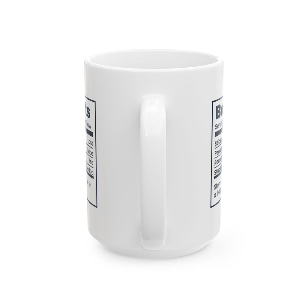 Funny Christmas Wrapping Coffee Mug Bow Nutrition Facts Label