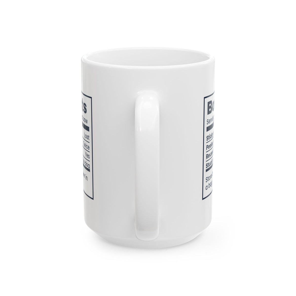 Funny Christmas Wrapping Coffee Mug Bow Nutrition Facts Label