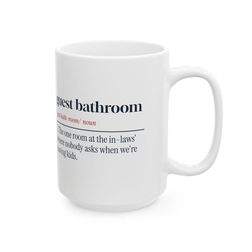 Funny In-Laws Christmas Coffee Mug Guest Bathroom Definition