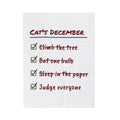 Funny Christmas Cat Throw Blanket Cat's December Checklist