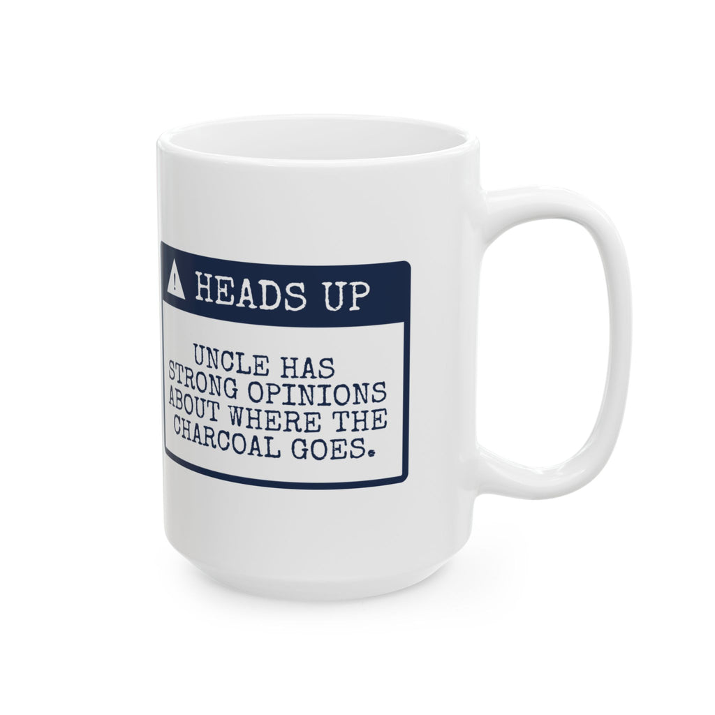 Funny Fourth Of July Coffee Mug Charcoal Opinions Uncle Warning Label