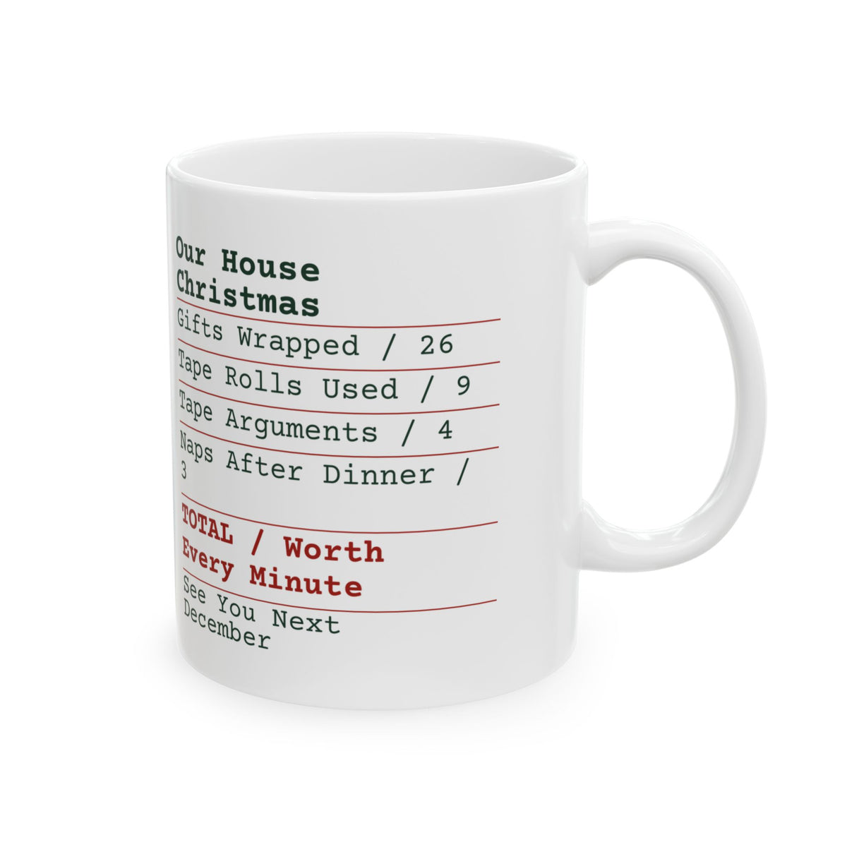 Funny Family Christmas Coffee Mug Our House Christmas Receipt
