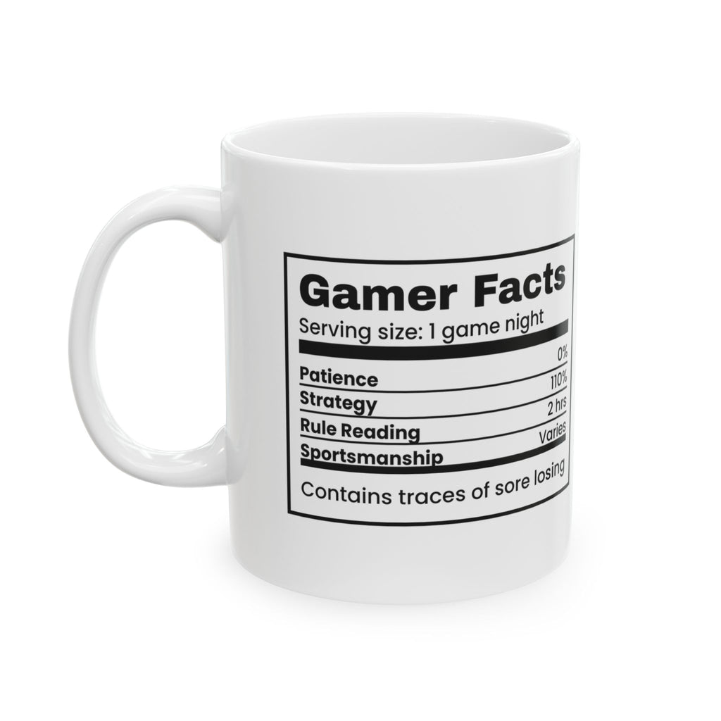 Gamer Coffee Mug Patience 0% Facts Label