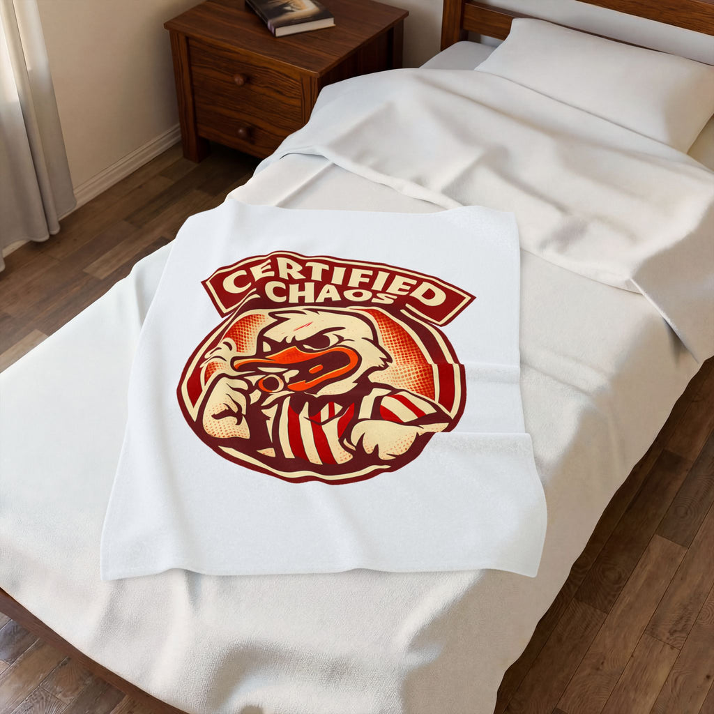 Certified Chaos Funny Retro Goose Referee Throw Blanket