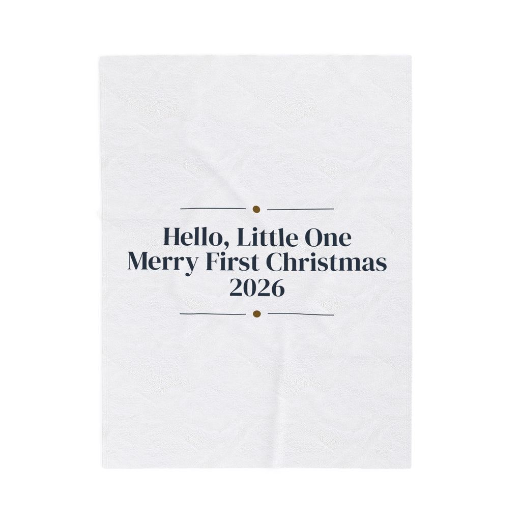 Baby First Christmas Throw Blanket Hello Little One Merry First Christmas
