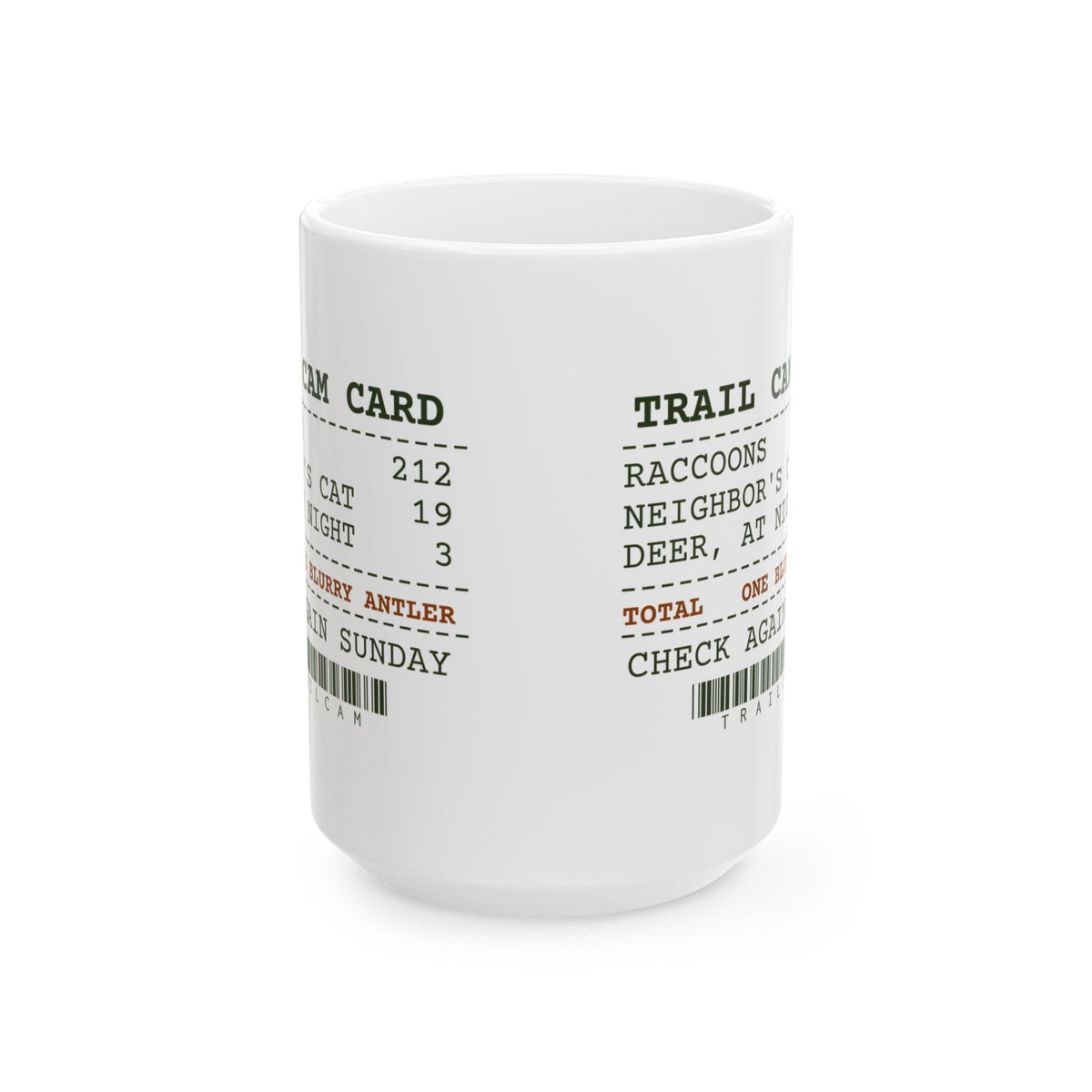 Funny Hunting Coffee Mug Trail Cam 212 Raccoons One Blurry Antler