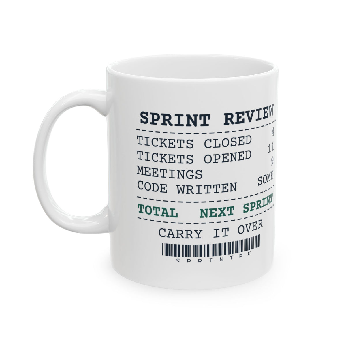 Funny Software Developer Mug Sprint Review Receipt