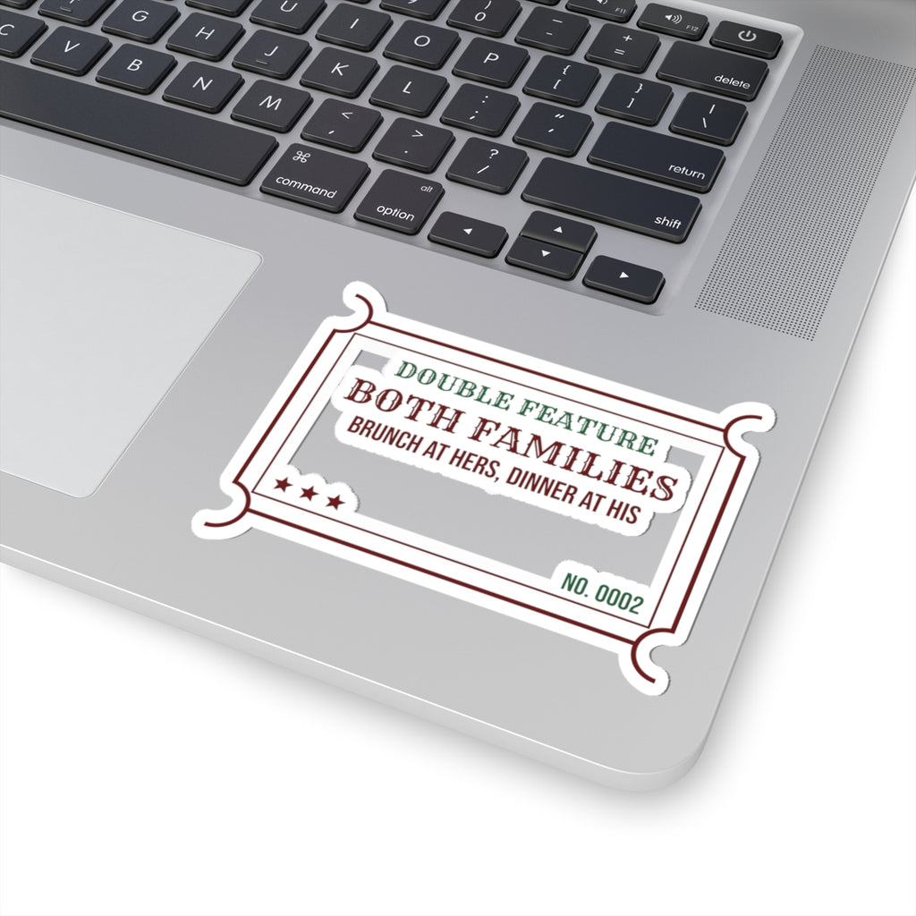 Funny Christmas In-Laws Sticker Double Feature Both Families One Day