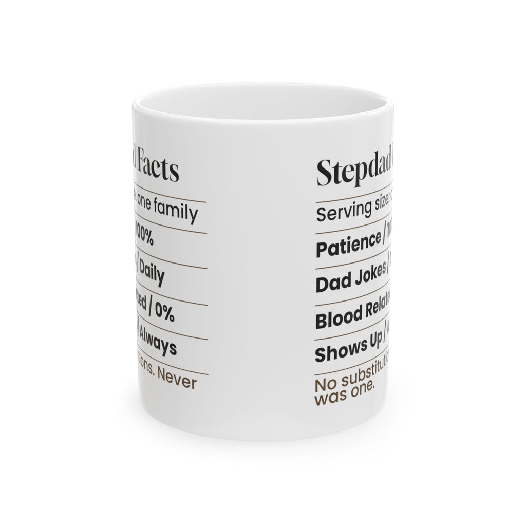 Stepdad Facts Coffee Mug Funny Nutrition Label For Dads