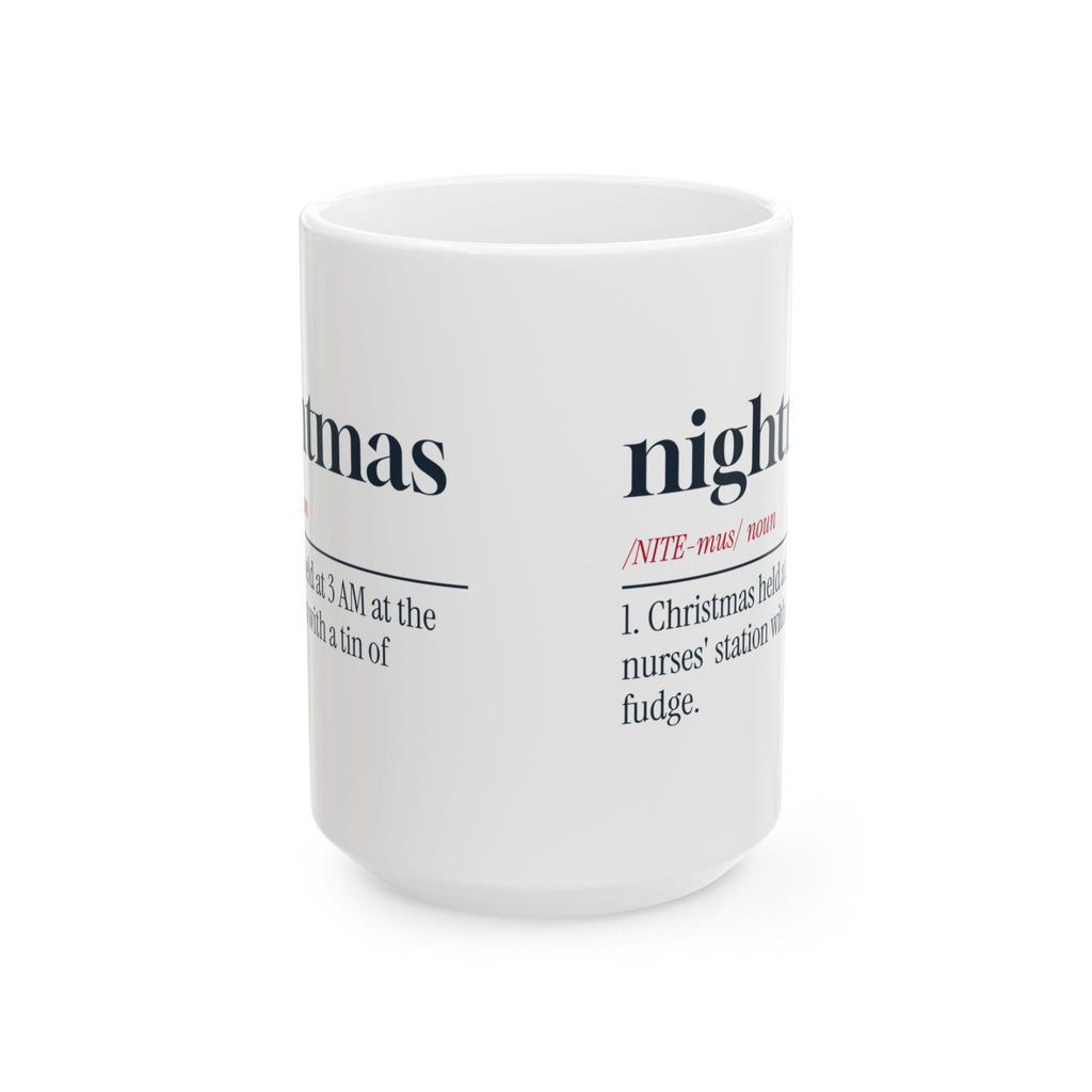 Funny Christmas Nurse Coffee Mug Nightmas Dictionary Definition