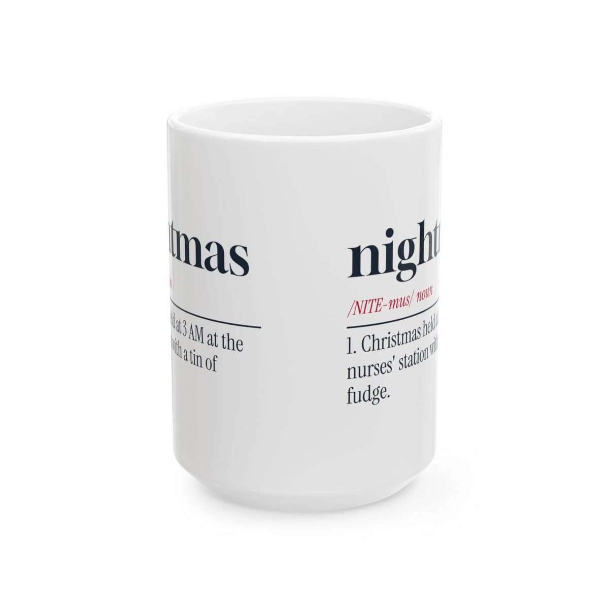 Funny Christmas Nurse Coffee Mug Nightmas Dictionary Definition