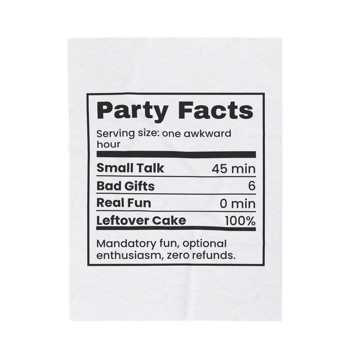 Funny Office Party Throw Blanket Real Fun Zero Minutes