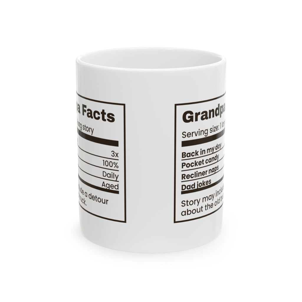 Grandpa Facts Coffee Mug Serving Size One Long Story Label