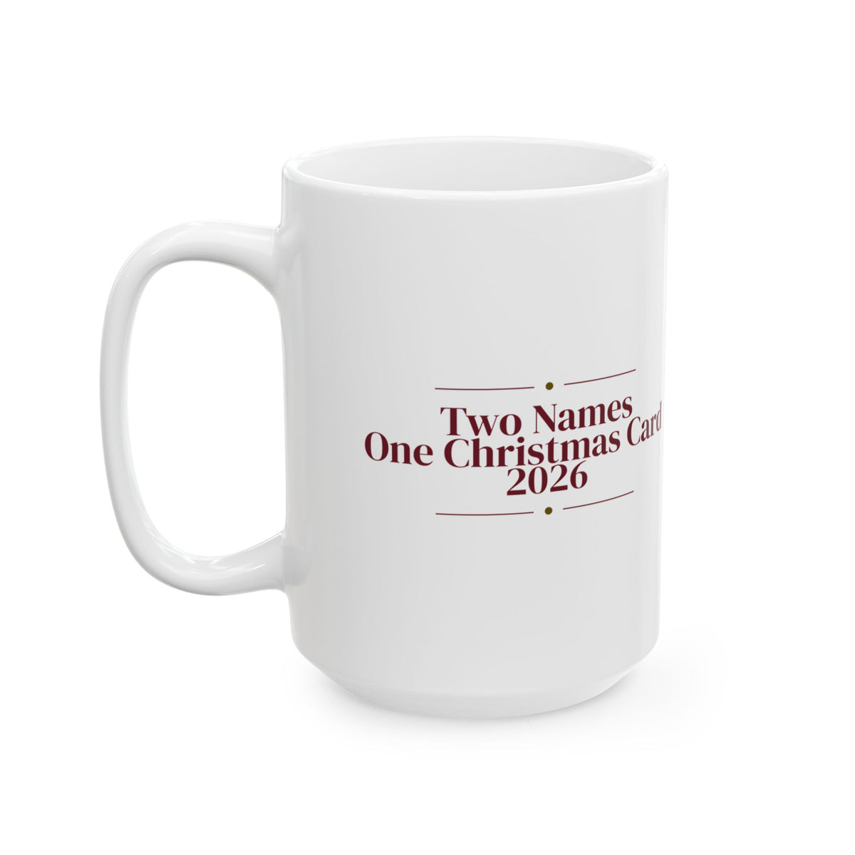 Christmas Coffee Mug Two Names One Christmas Card 2026 Newlyweds