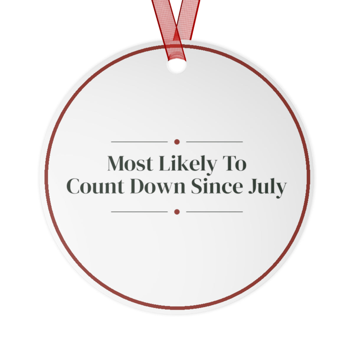 Funny Christmas Ornament Most Likely To Count Down Since July