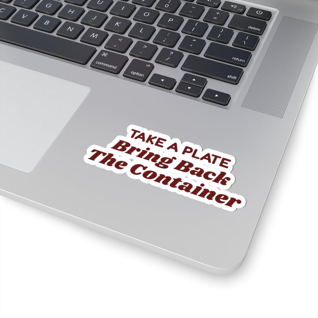 Funny Christmas Host Sticker Take A Plate Bring Back The Container