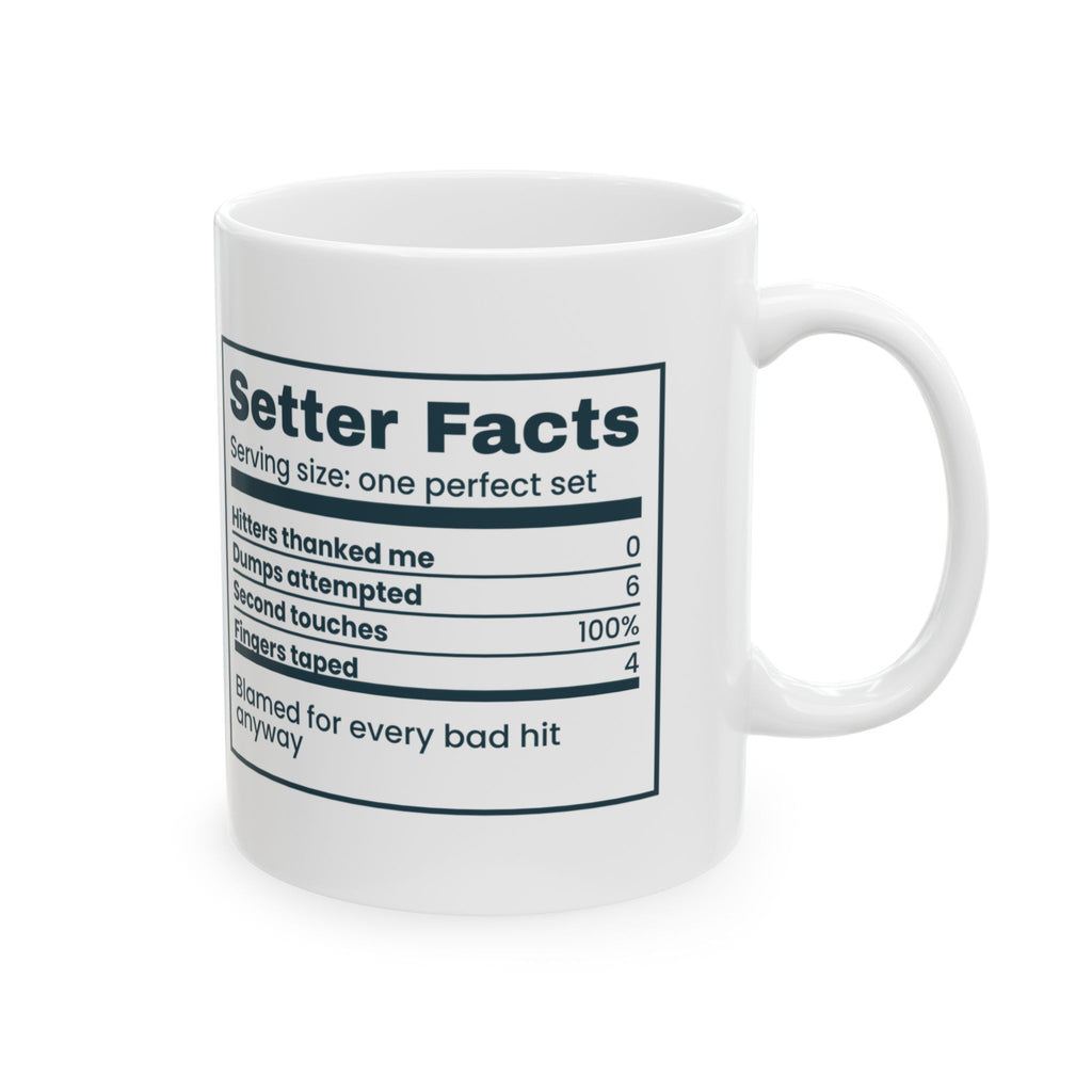 Funny Volleyball Setter Coffee Mug Setter Facts Label