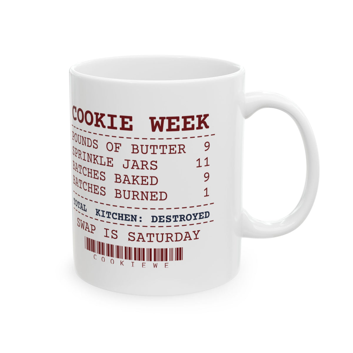 Funny Christmas Baking Coffee Mug Cookie Week Receipt For Bakers