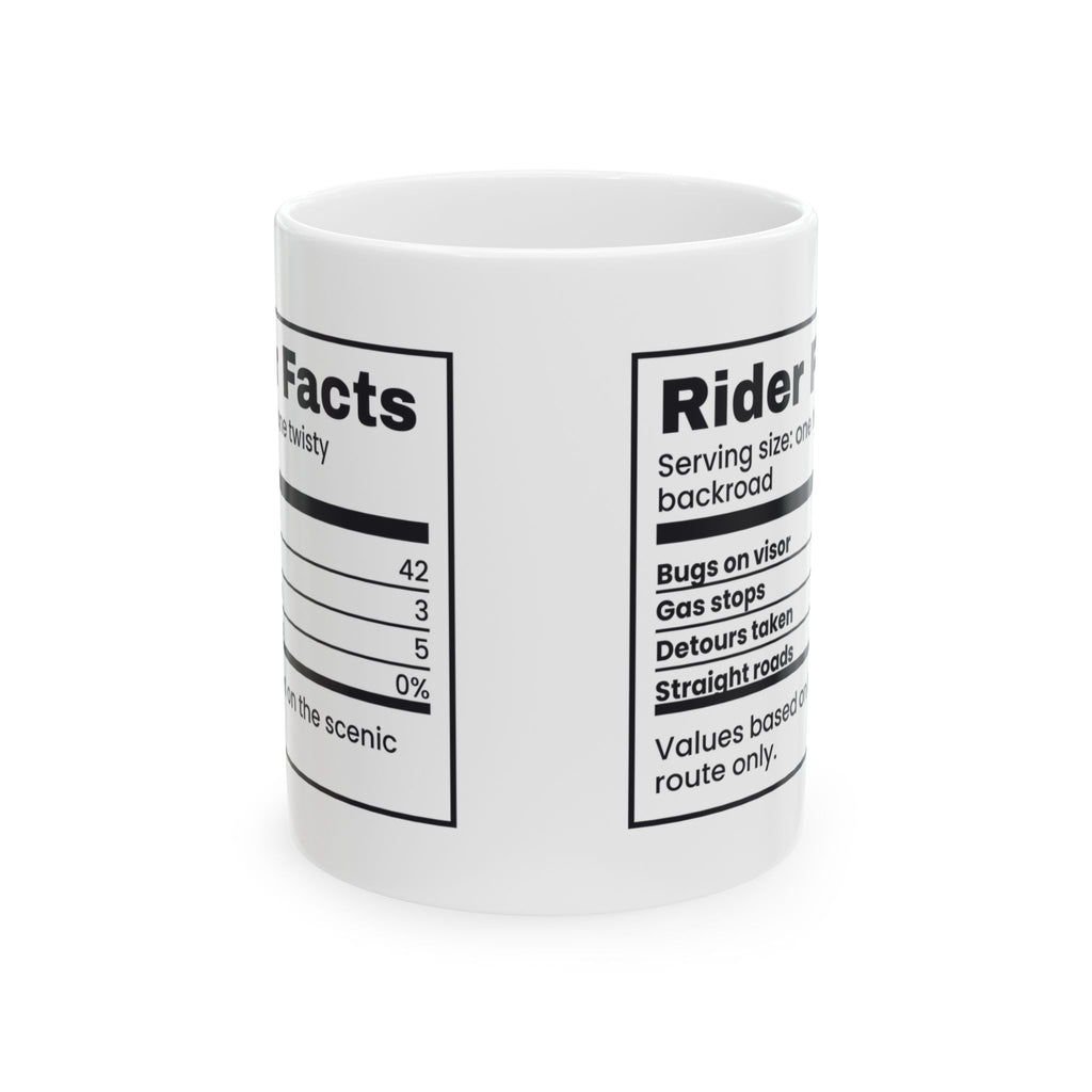 Rider Facts Motorcycle Coffee Mug Zero Percent Straight Roads