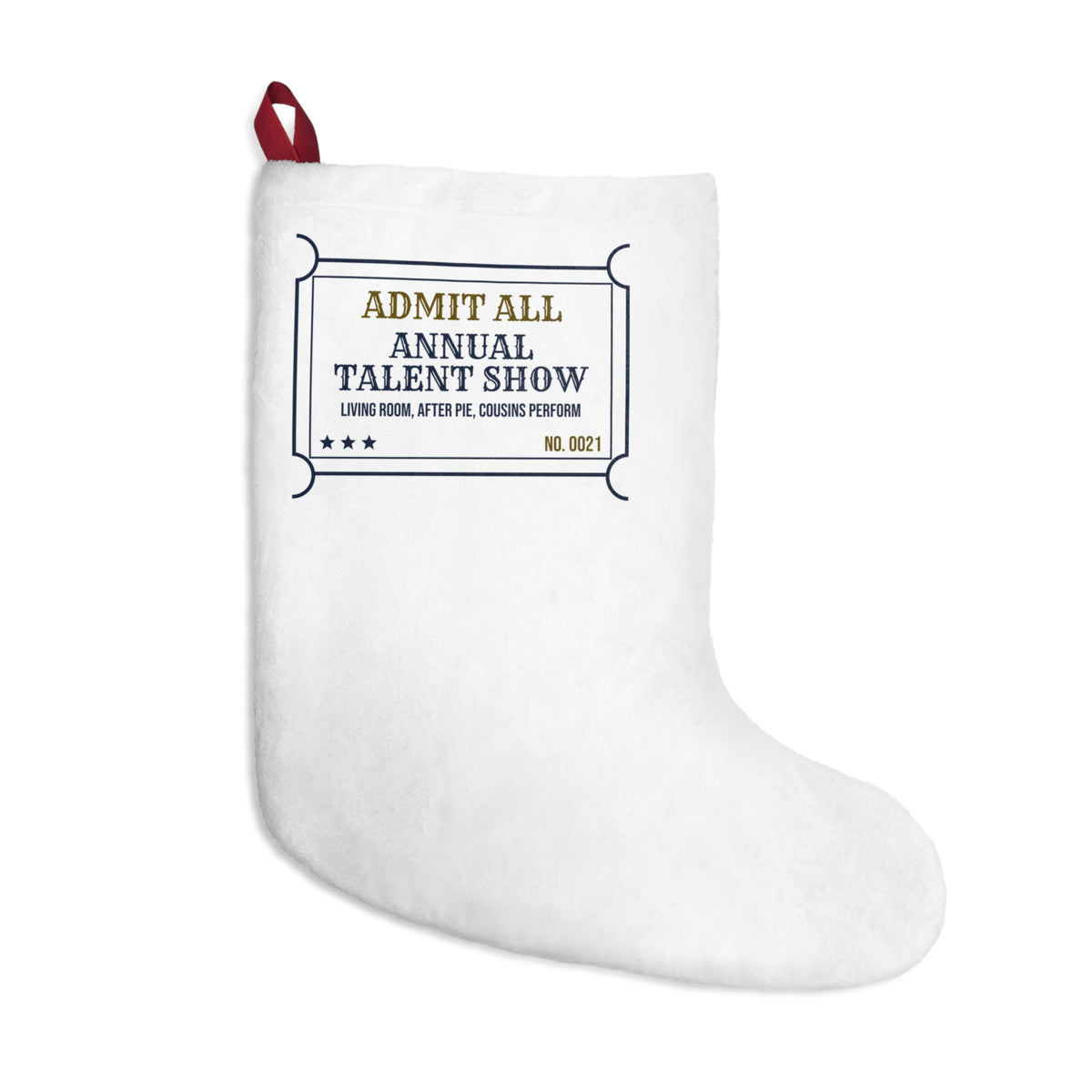 Funny Family Christmas Stocking Annual Talent Show Ticket