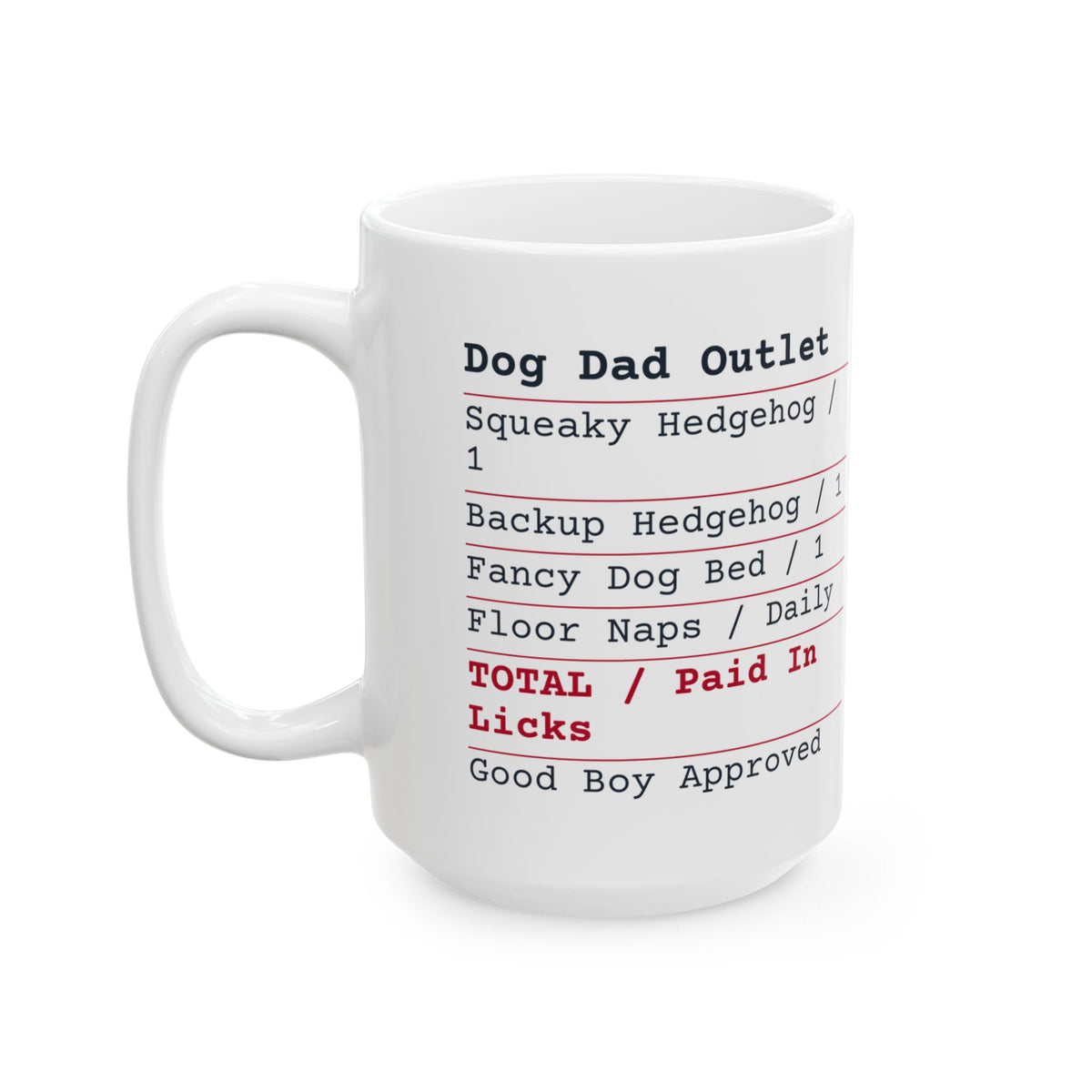 Funny Dog Dad Coffee Mug Dog Dad Outlet Receipt Paid In Licks