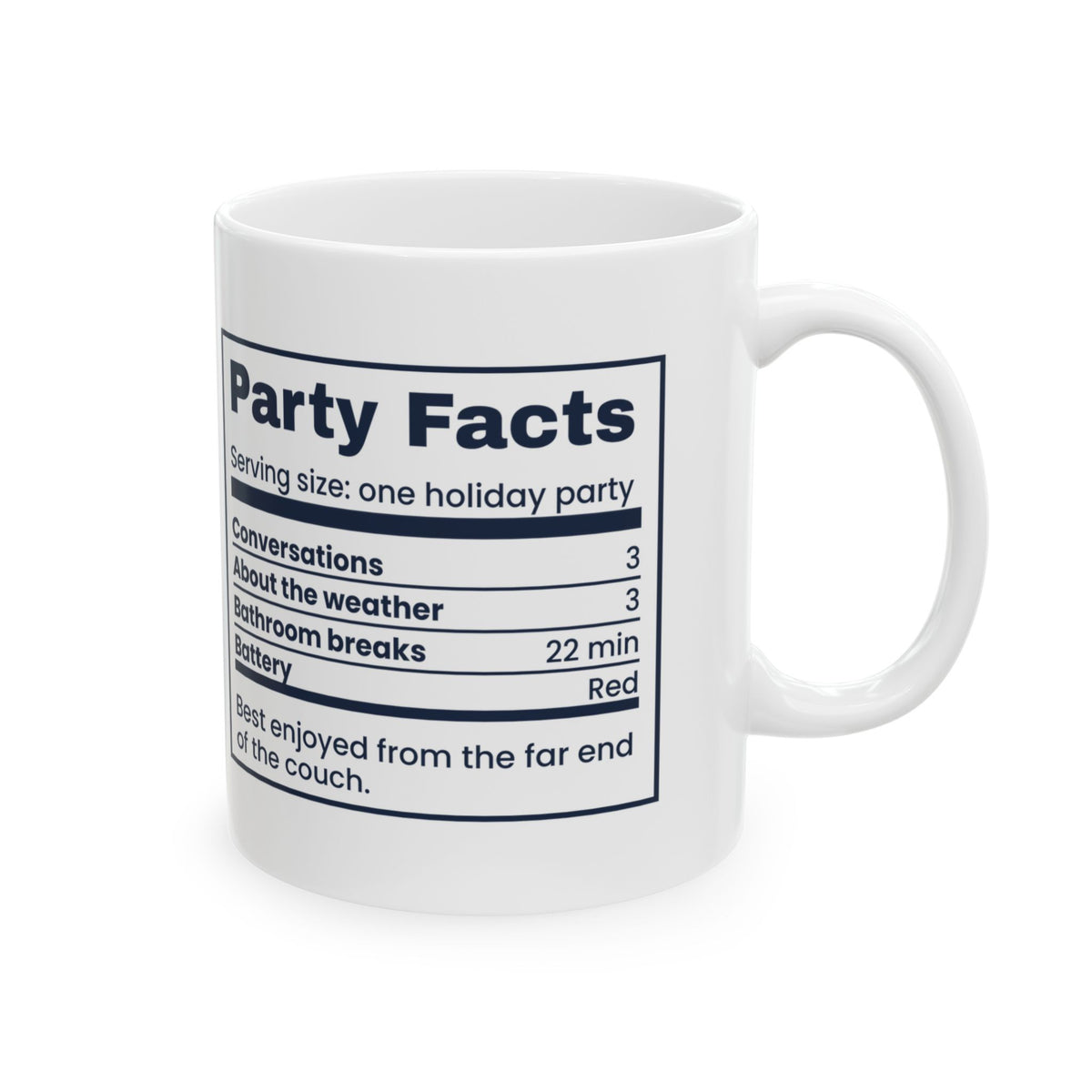 Funny Introvert Christmas Party Coffee Mug Party Nutrition Facts