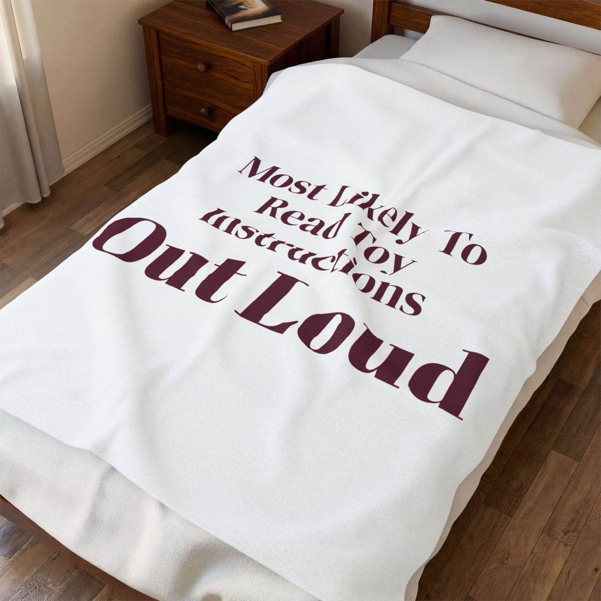 Funny Christmas Throw Blanket Most Likely To Read Toy Instructions Aloud