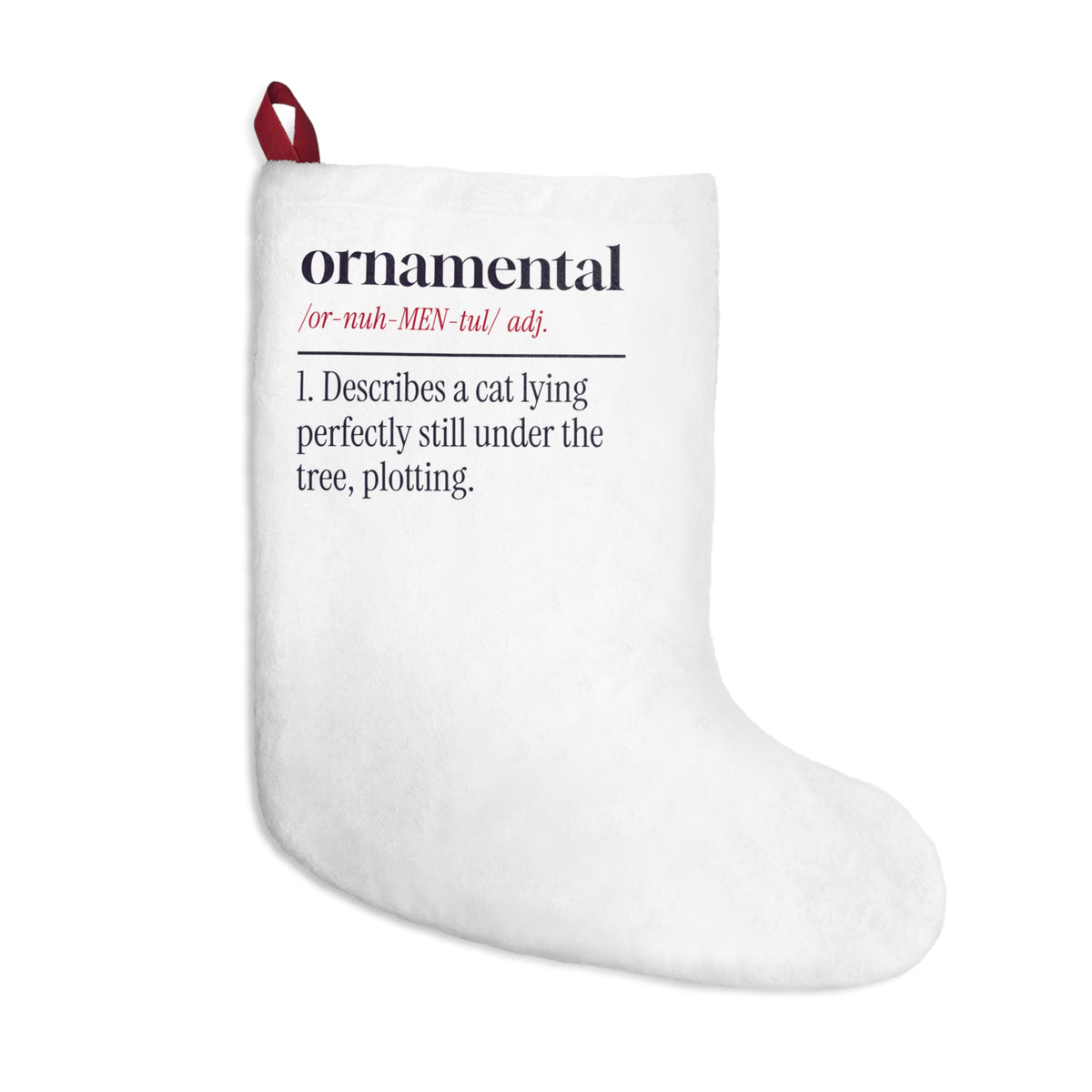 Funny Christmas Cat Christmas Stocking Ornamental Dictionary Definition