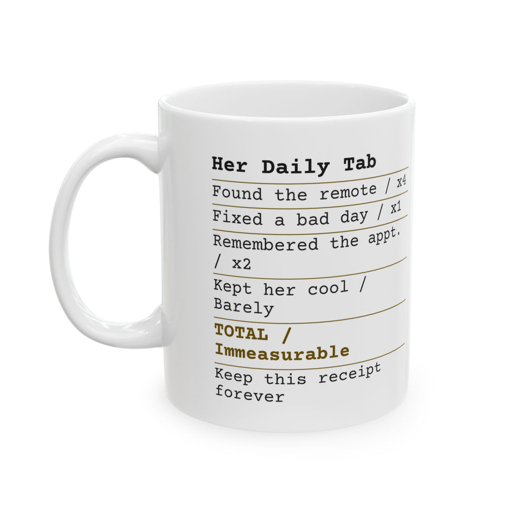 Funny Wife Coffee Mug Her Daily Tab Receipt For Wife