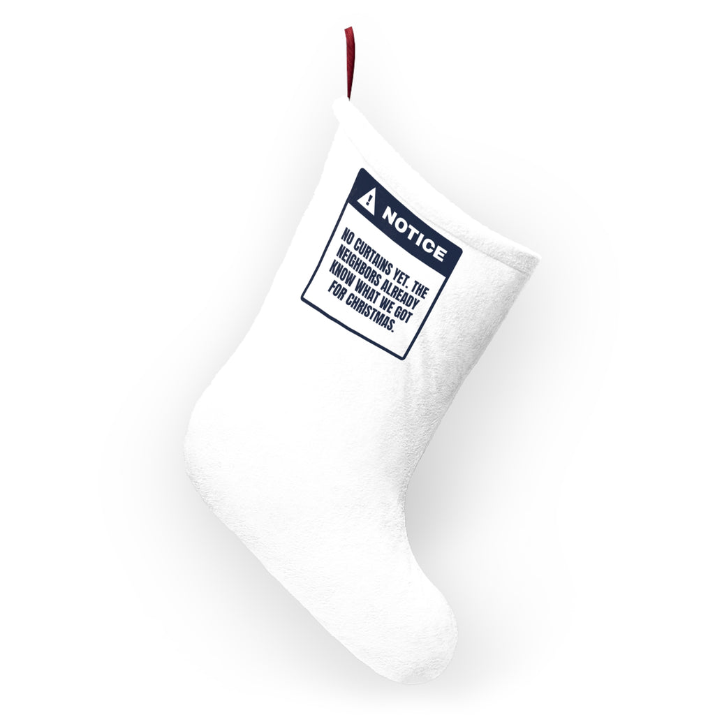 Funny Christmas Stocking No Curtains Yet Warning For New