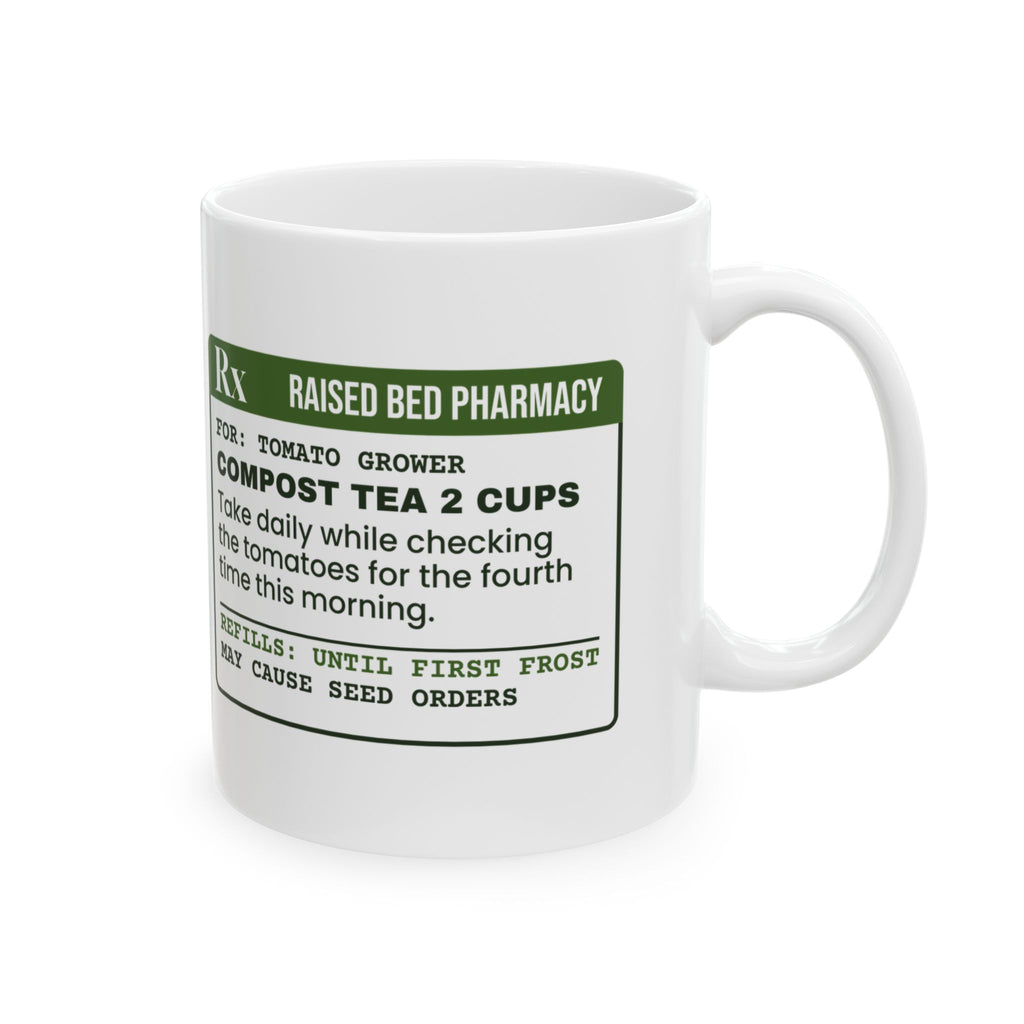 Funny Gardening Coffee Mug Compost Tea Prescription Label For Gardeners