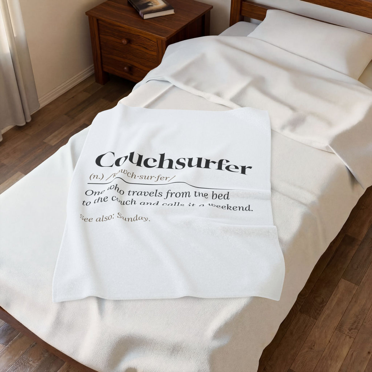 Funny Lazy Weekend Throw Blanket Couchsurfer Definition