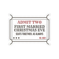 Newlywed Christmas Sticker Admit Two First Married Christmas Eve