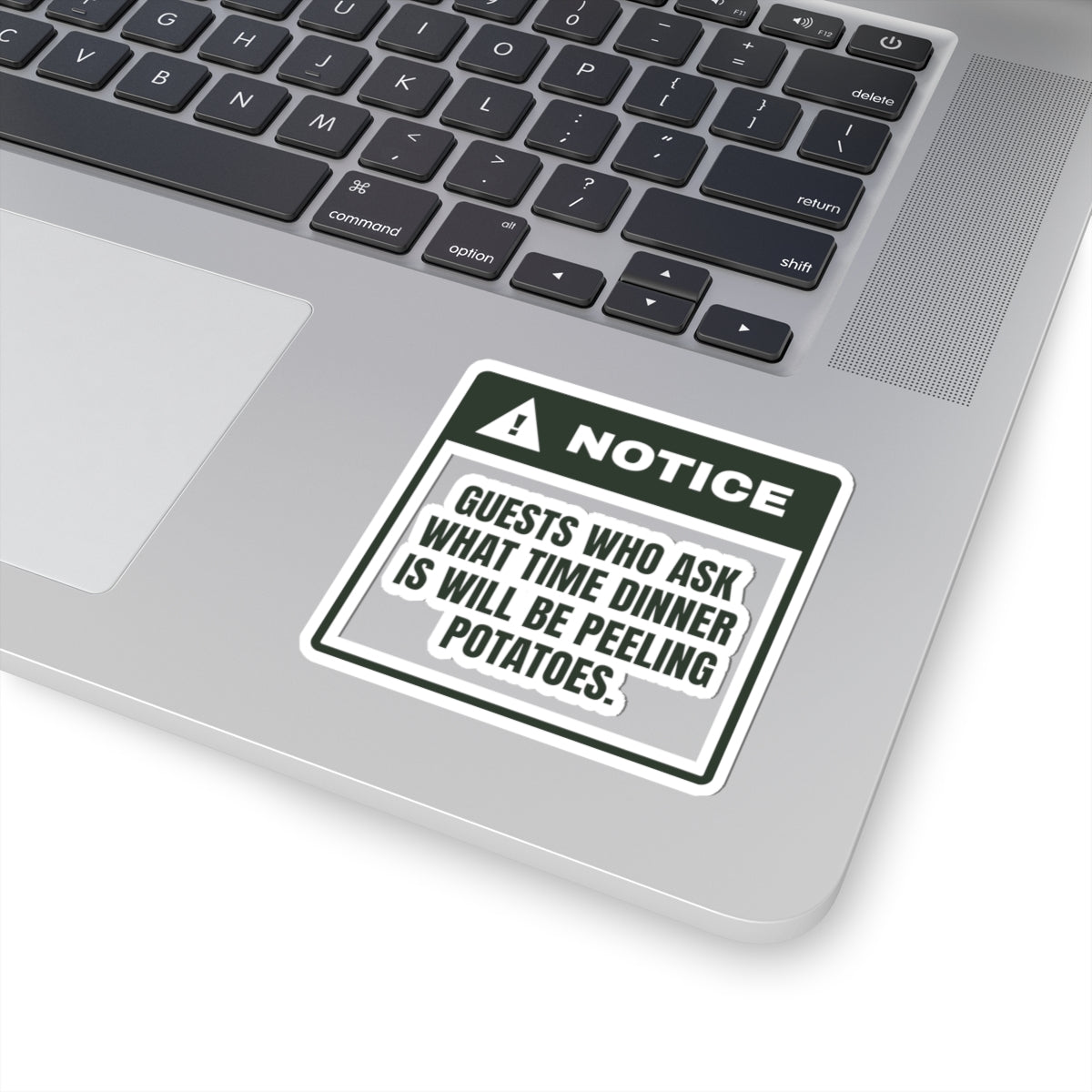 Funny Christmas Host Sticker Ask When Dinner Is Peel Potatoes